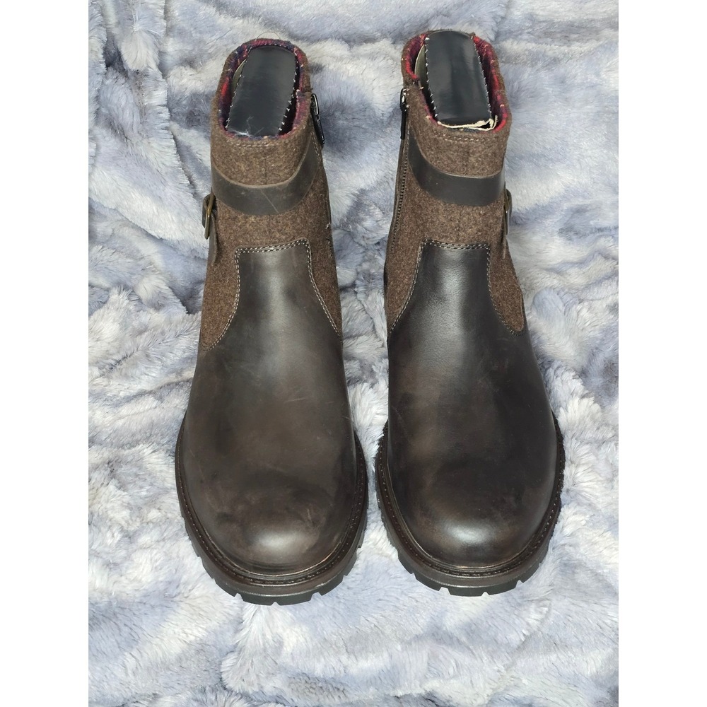 NWB Merrell Legacy Buckle WP Ankle Boots Womens 9.5M Brown Wool Blend Leather - Picture 2 of 8